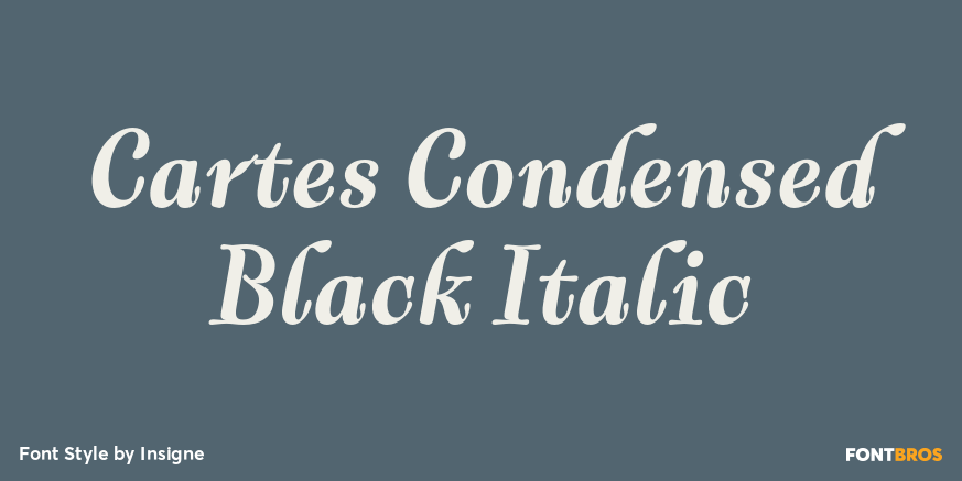 Cartes Condensed Black Italic Font Poster #1
