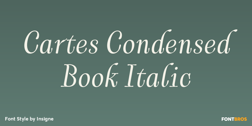 Cartes Condensed Book Italic Font Poster #1