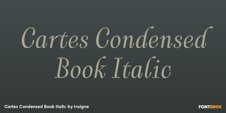 Cartes Condensed Book Italic Font Poster #1