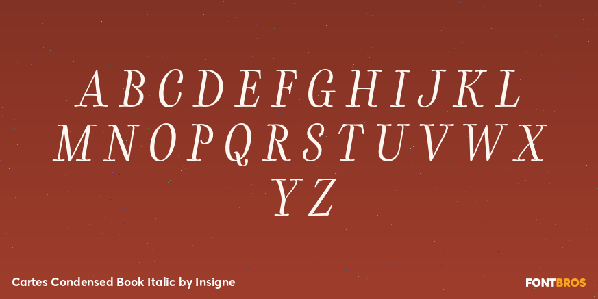 Cartes Condensed Book Italic Font Poster #2