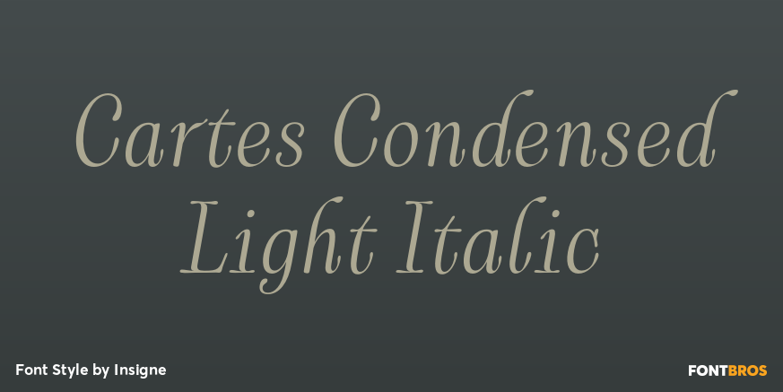 Cartes Condensed Light Italic Font Poster #1