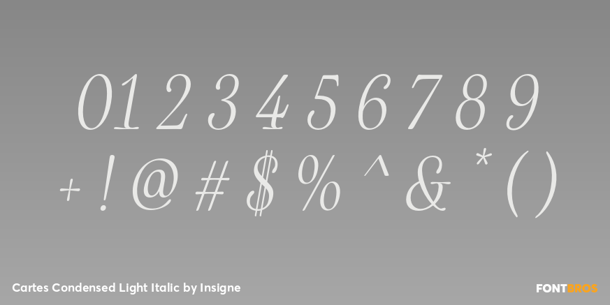 Cartes Condensed Light Italic Font Poster #1