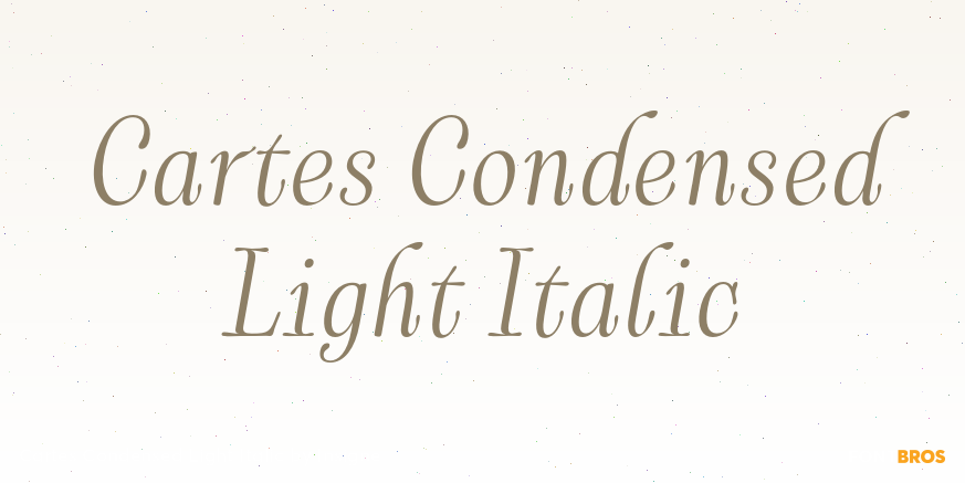 Cartes Condensed Light Italic Font Poster #1