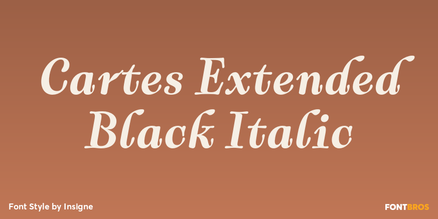 Cartes Extended Black Italic Font Poster #1