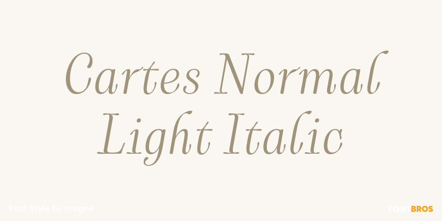 Cartes Normal Light Italic Font Poster #1