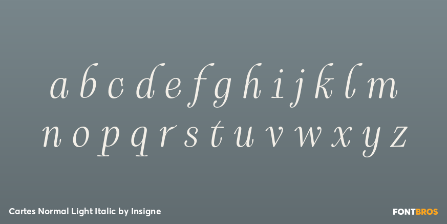 Cartes Normal Light Italic Font Poster #1