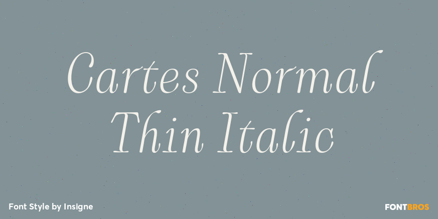 Cartes Normal Thin Italic Font Poster #1