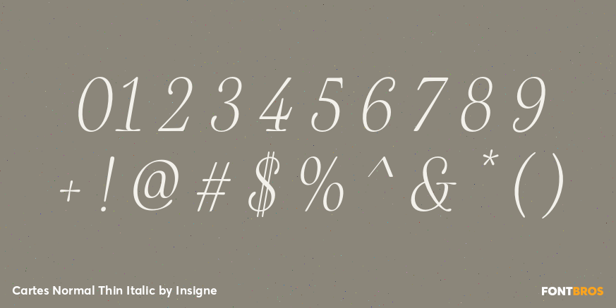 Cartes Normal Thin Italic Font Poster #1