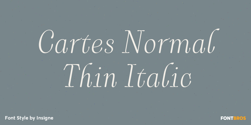 Cartes Normal Thin Italic Font Poster #1