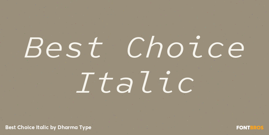 Best Choice Italic Font Poster #1