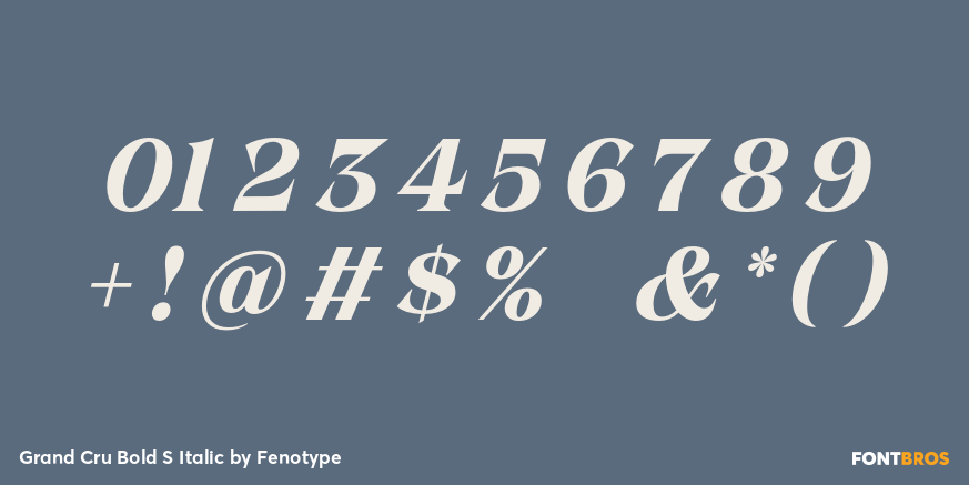 Grand Cru Bold S Italic Font Poster #1