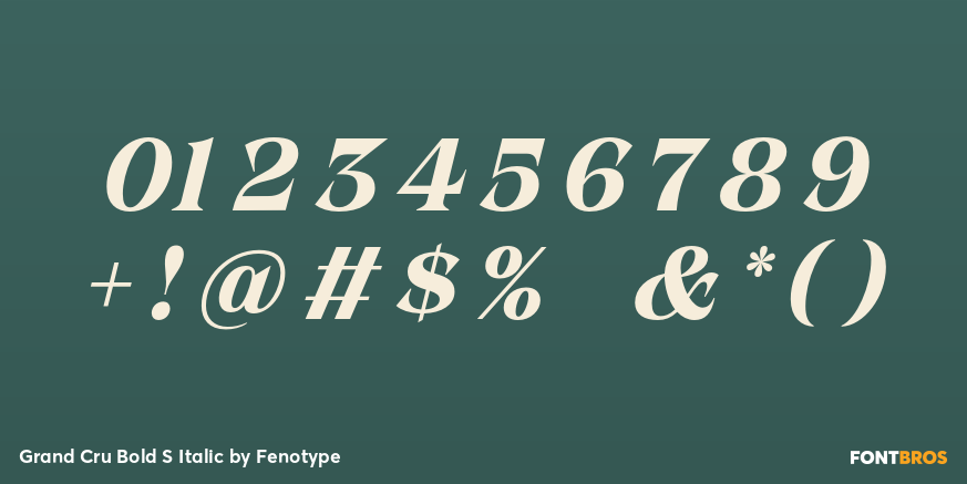 Grand Cru Bold S Italic Font Poster #4