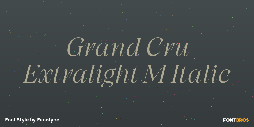 Grand Cru Extralight M Italic Font Poster #1