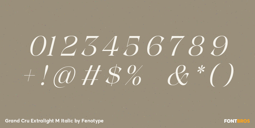 Grand Cru Extralight M Italic Font Poster #1
