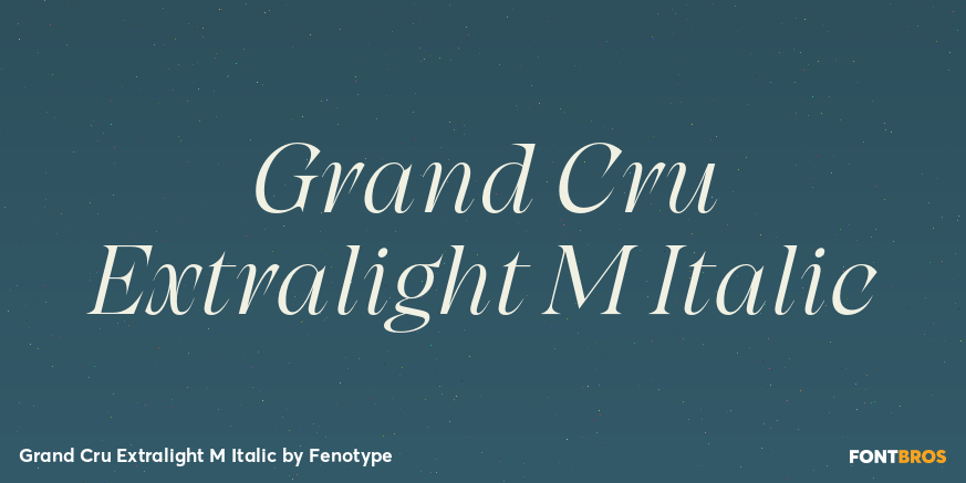 Grand Cru Extralight M Italic Font Poster #1