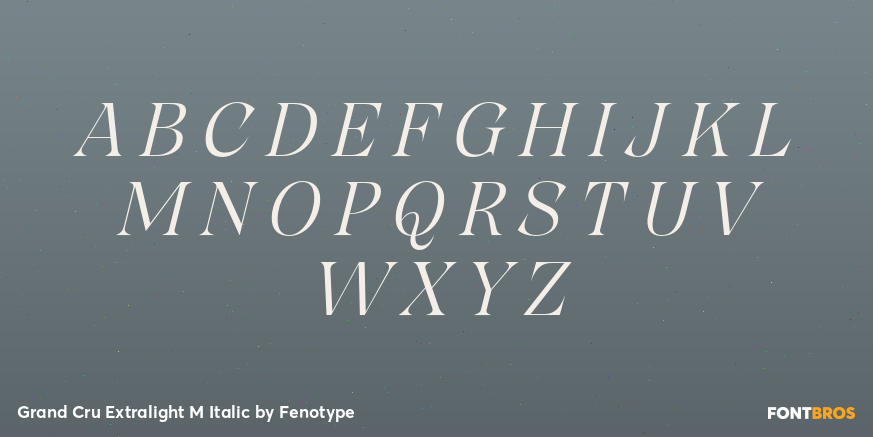 Grand Cru Extralight M Italic Font Poster #2