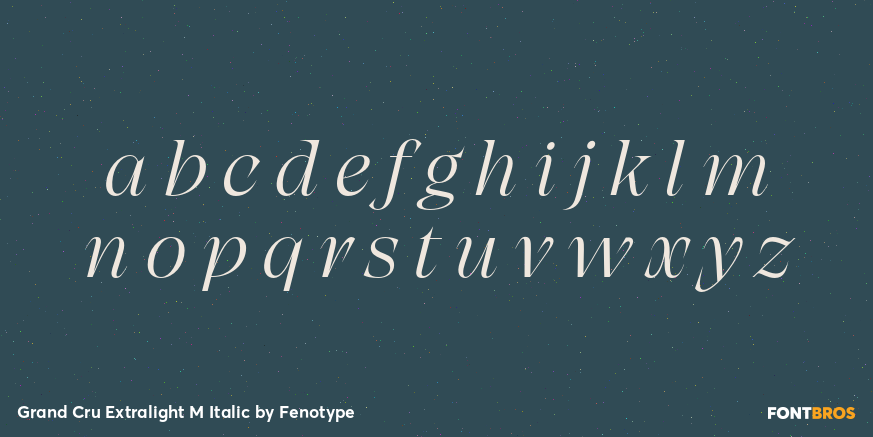Grand Cru Extralight M Italic Font Poster #3