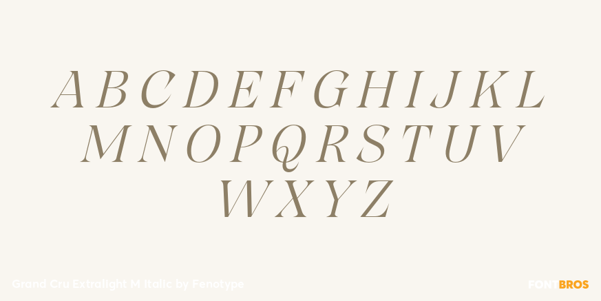 Grand Cru Extralight M Italic Font Poster #1