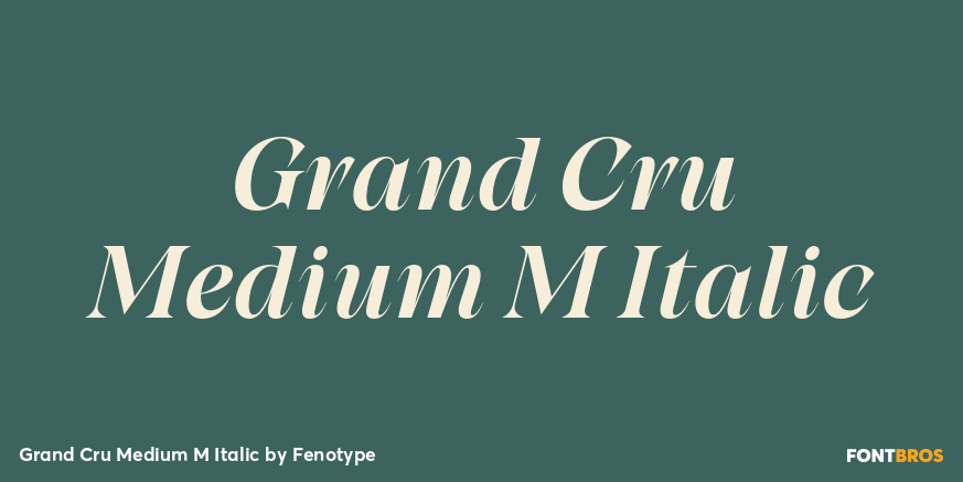 Grand Cru Medium M Italic Font Poster #1