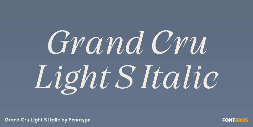 Grand Cru Light S Italic Poster