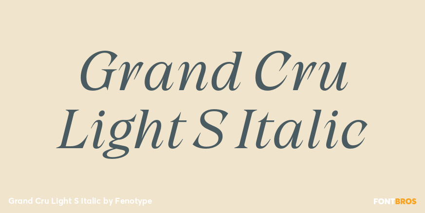 Grand Cru Light S Italic Poster