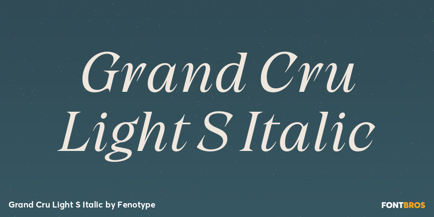 Grand Cru Light S Italic Poster