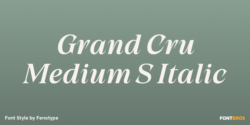 Grand Cru Medium S Italic Font Poster #1