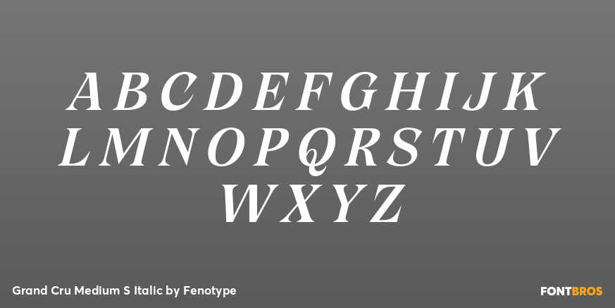 Grand Cru Medium S Italic Font Poster #2