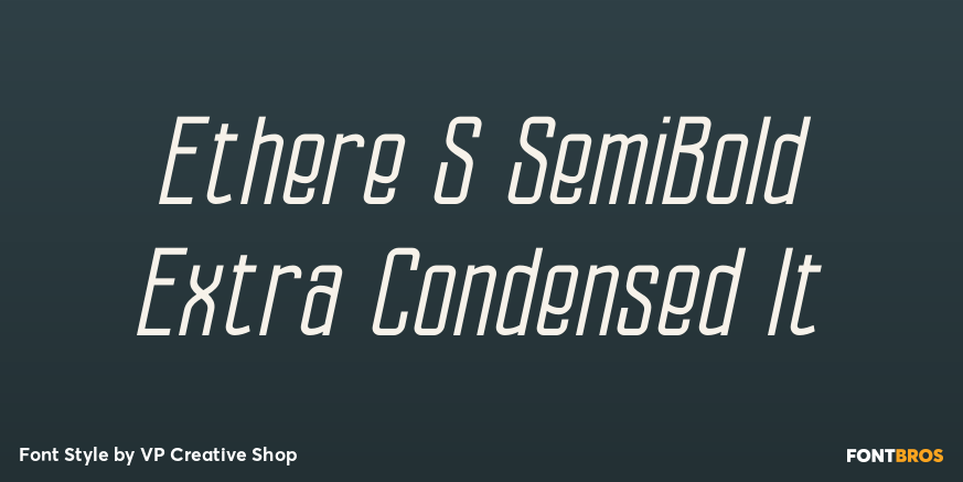 Ethere S SemiBold Extra Condensed It Font Poster #1