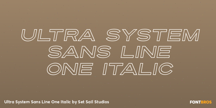 Ultra System Sans Line One Italic Font Poster #1