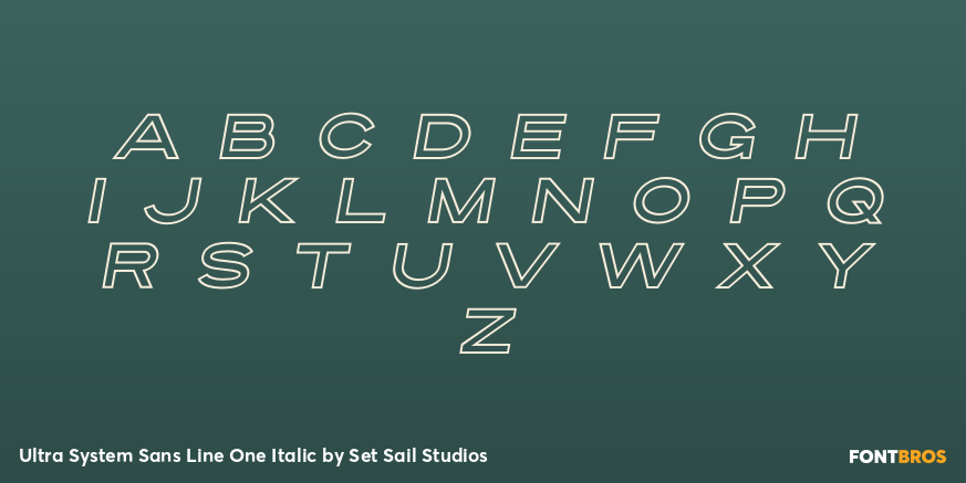 Ultra System Sans Line One Italic Font Poster #2