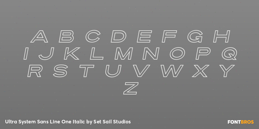 Ultra System Sans Line One Italic Font Poster #3