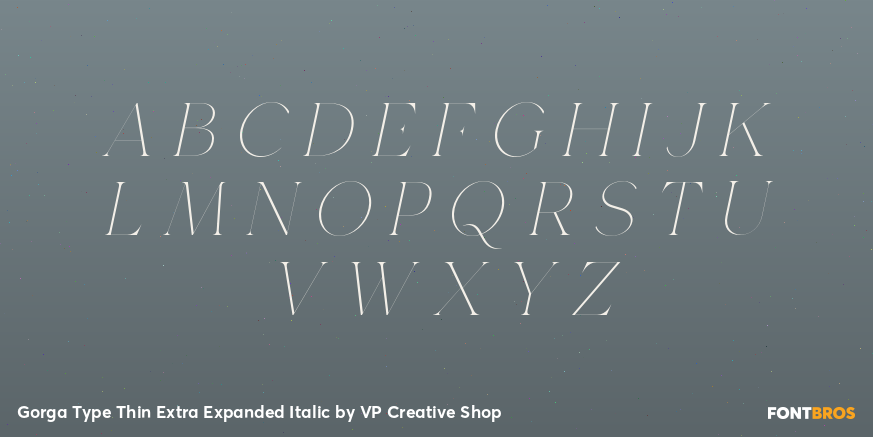 Gorga Type Thin Extra Expanded Italic Font Poster #2