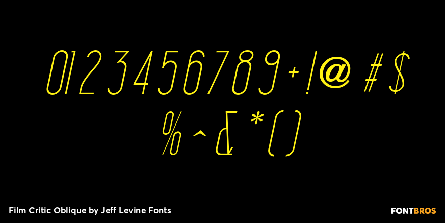 Film Critic Oblique Font Poster #4