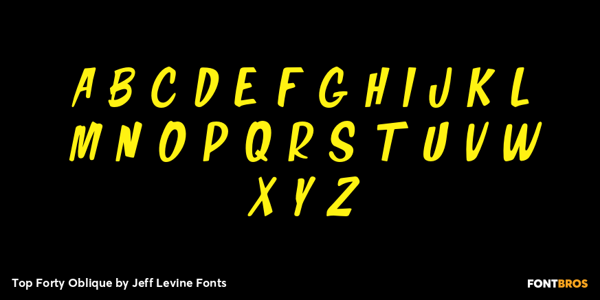 Top Forty Oblique Font Poster #2