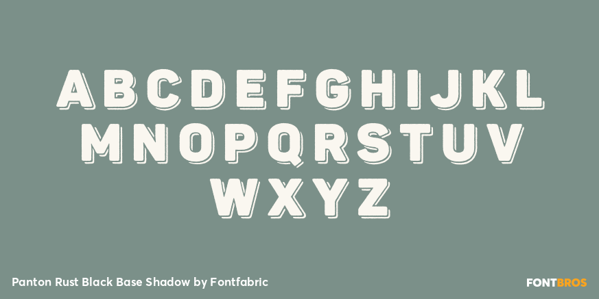 Panton Rust Black Base Shadow Font Poster #3