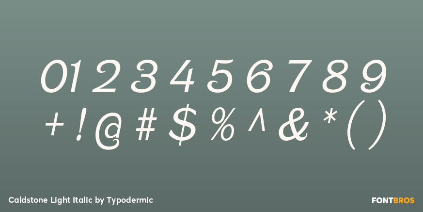 Caldstone Light Italic Font Poster #1