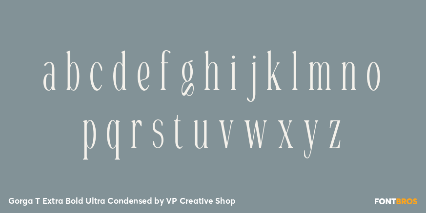 Gorga T Extra Bold Ultra Condensed Font Poster #3