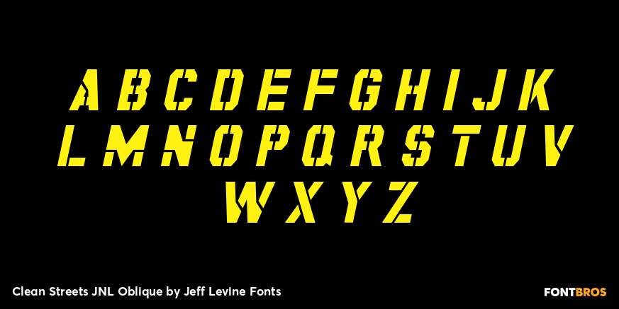 Clean Streets JNL Oblique Font Poster #2