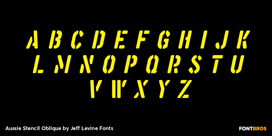 Aussie Stencil Oblique Font Poster #2