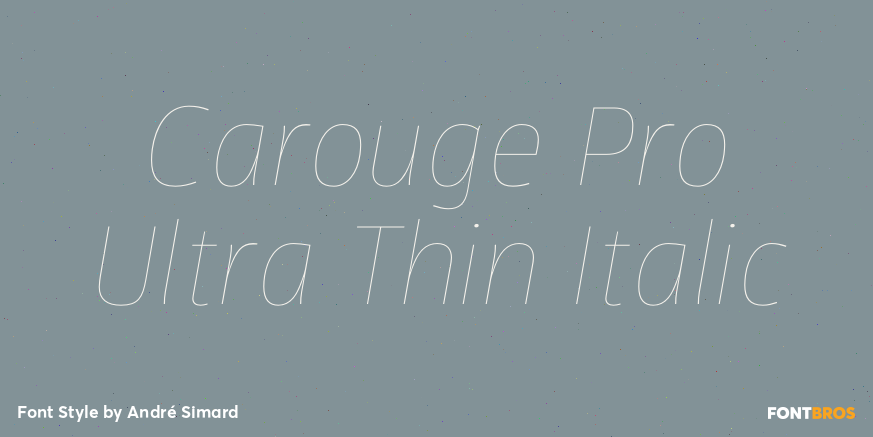 Carouge Pro Ultra Thin Italic Font Poster #1