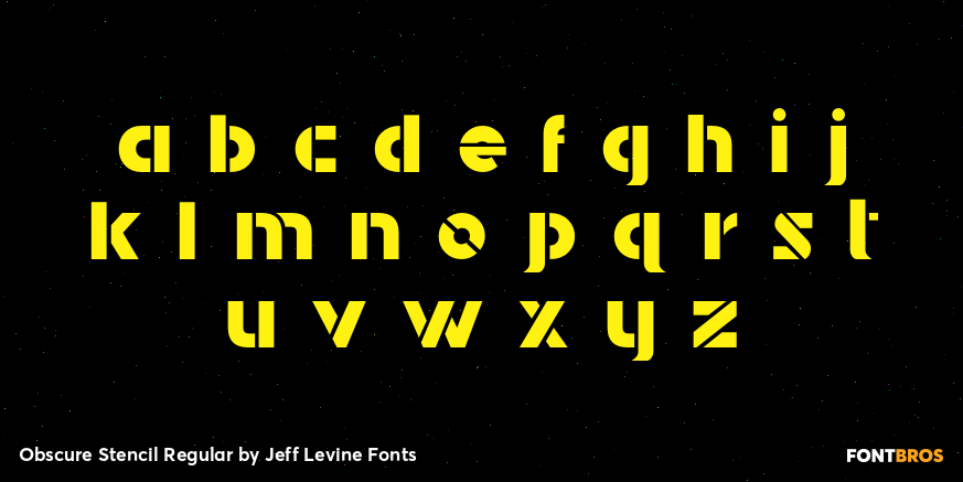 Obscure Stencil Regular Font Poster #3