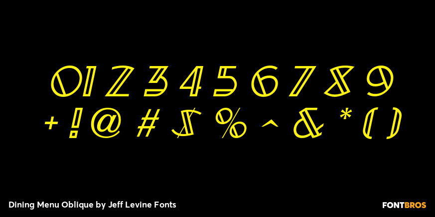 Dining Menu Oblique Font Poster #4