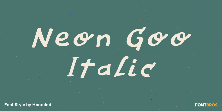 Neon Goo Italic Font Poster #1