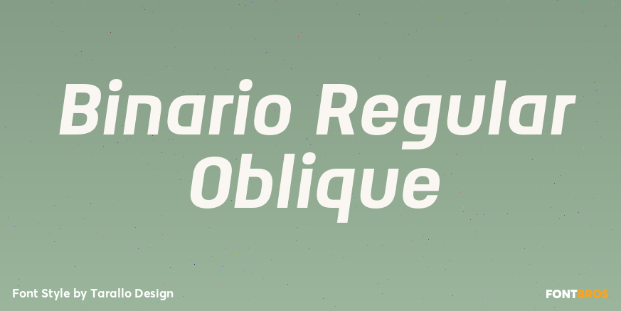 Binario Regular Oblique Font Poster #1