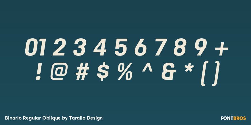 Binario Regular Oblique Font Poster #4