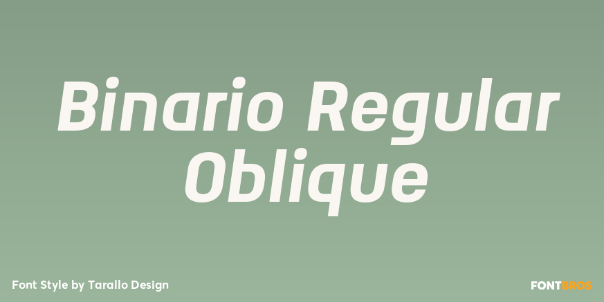 Binario Regular Oblique Font Poster #1
