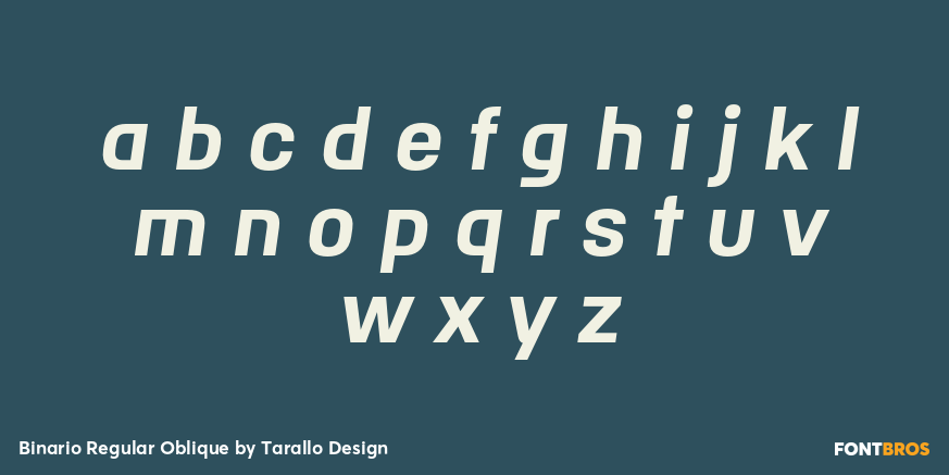Binario Regular Oblique Font Poster #3