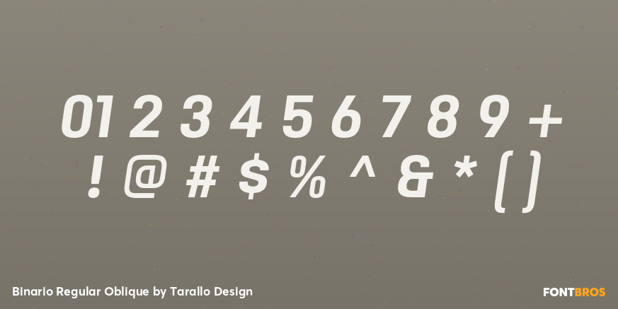 Binario Regular Oblique Font Poster #4