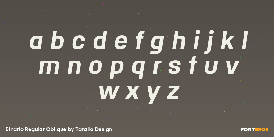 Binario Regular Oblique Font Poster #3